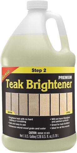 STAR BRITE Premium Teak Brightener - Enhances Natural Wood Grain & Restores Tone & Color While Preparing for a More Consistent Application of Teak Oil, Sealer or Stain in Saudi Arabia