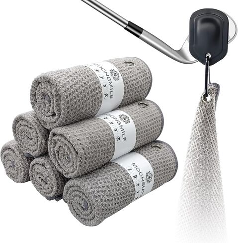 6 عبوات من مناشف الجولف المغناطيسية، (16 بوصة × 24 بوصة) مناشف جولف مغناطيسية للنساء والرجال، مناشف جولف لحقائب الجولف، ملحقات الجولف، هدايا جولف مضحكة، نمط وافل تنظيف منشفة السمك، أدوات الجولف، أدوات الجولف in Kuwait