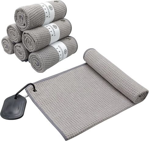 6 عبوات من مناشف الجولف المغناطيسية، (16 بوصة × 24 بوصة) مناشف جولف مغناطيسية للنساء والرجال، مناشف جولف لحقائب الجولف، ملحقات الجولف، هدايا جولف مضحكة، نمط وافل تنظيف منشفة السمك، أدوات الجولف، أدوات الجولف in Kuwait