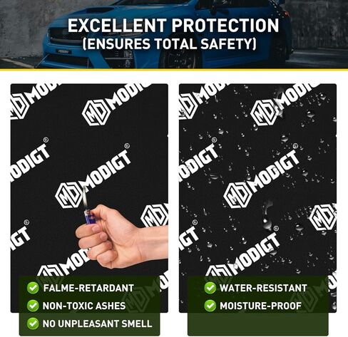 MODIGT 168 مل 10.76 قدم مربع حصيرة عزل صوت السيارة، رغوة إسفنجية بوتيل والنيوبرين، عزل الضوضاء ومواد تخفيف الاهتزاز لصندوق السيارة والباب والأرضية والسقف in Kuwait