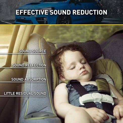 MODIGT 168 مل 10.76 قدم مربع حصيرة عزل صوت السيارة، رغوة إسفنجية بوتيل والنيوبرين، عزل الضوضاء ومواد تخفيف الاهتزاز لصندوق السيارة والباب والأرضية والسقف in Kuwait