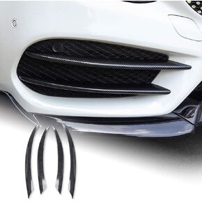 KUNGKIC for Benz C Class W205 C200L C180L 2015 2016 2017 2018 Fog Light Cover Trims Front Corner Mesh Grill Molding Side Air Vent Trim Sport Cool Exterior Decoration Accessories 4Pcs Black