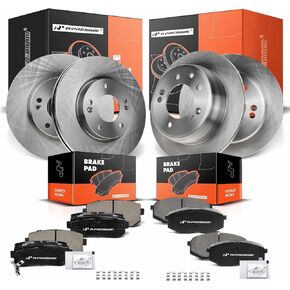 A-Premium Front Vented and Rear Solid Disc Brake Rotors + Ceramic Pads Kit Compatible with Select Kia and Hyundai Models - Sportage 2017-2020, Tucson 2016-2021, 12-PC Set
