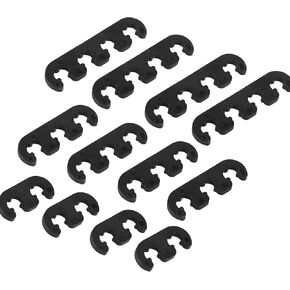 Motoforti Universal Spark Plug Wire Separator, 7mm 8mm 8.5mm 8.8mm, Plastic, Black, 12 Pcs