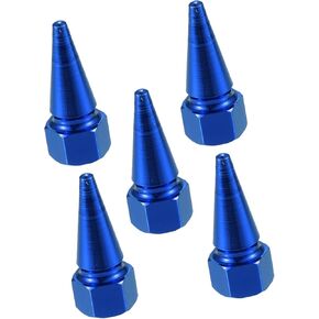 5pcs Blue Spike Wheel Tyre Tire Valve Air Stem Cap Cover Universal for Car Truck Motorcycle Bike Item Replacement