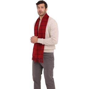 Cashmere Luxe Cashmere Blend Windowpane Woven Scarf