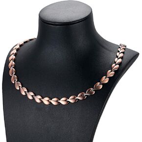 RainSo Heart Shape Pure Copper Magnetic Necklace for Women Adjustable Gift for Women