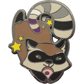 Asexual Raccoon Enamel Lapel Pin | Chibi Trash Panda Ace Pride Hard Enamel Pin