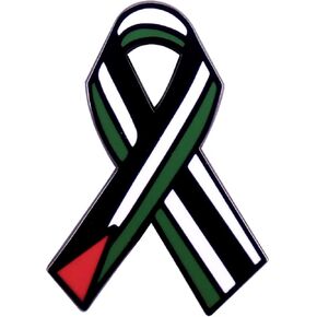Free Palestine Ribbon End the Occupation Palestinian Flag Human Rights State Gaza West Bank East Jerusalem Apartheid 1.4" Enamel Pin Badge