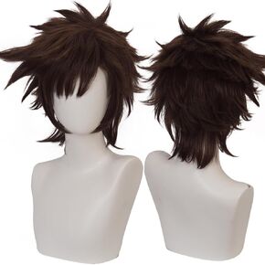 JoJo's Bizarre Adventure Joseph Joestar Cosplay Wig Brown Straight Short Hair With Bangs Costume Hair Adult Halloween Wigs for Women and Man