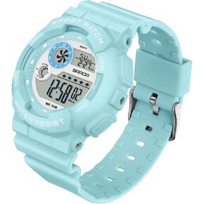 findtime Digital Watch Womens Sport Waterproof White Wrist Watches for Women with Alarm Stopwatch Hourly Chime LED Display 12H/24H Calendar