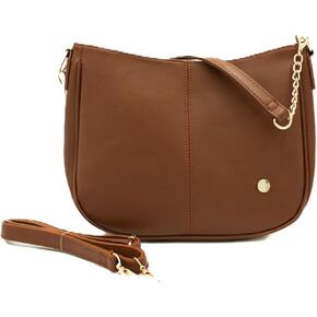 Modern+Chic Crossbody Bags for Women - Marissa Saddle Crossbody, Vegan Leather Shoulder or Handbag with Two Adjustable Straps