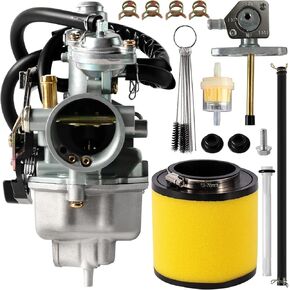 Carburetor Compatible with Honda Recon 250 TRX 250 TRX250TE TRX250TM,Carb With Fuel Tank Petcock Valve and Air Filter