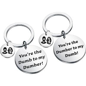 HOLLP Comedy Movie Gift Funny Quote Jewelry You're the Dumb to My Dumber You're the Dumber to My Dumb Set Keychain