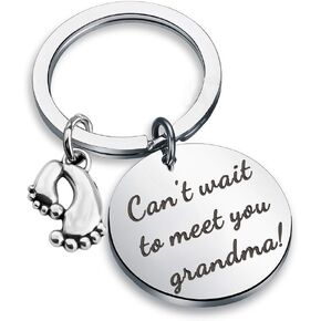 bobauna Daddy to Be Keychain لا يمكنه الانتظار لمقابلتك يا أبي هدية الإعلان عن الحمل للأب الجديد in Kuwait