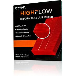 HIGHFLOW PA99506X, High Performance, Pre-Oiled Disposable Engine Air Filter | Fits 2023-19 Chevrolet Silverado 1500, 2023-20 Silverado 2500 HD, 2023-19 GMC Sierra 1500, 2023-21 Cadillac Escalade