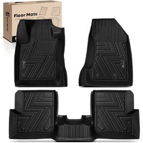 YHTAUTO Floor Mats Fit 2015-2024 Jeep Renegade, TPE All Weather Car Mats Waterproof Anti-Slip Odorless Floor Liner, Interior Car Accessories Front & 2nd Row Liner