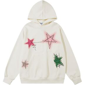 Aelfric Eden Mens Graphic Varsity Hoodies Graffiti Line Star Unisex Colorful Printing Oversized Casual Streetwear Tops