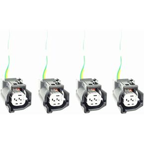 Set of 4PCS Fuel Injectors Connector Plug Harness Pigtail Wire FJ1192 16600-1KT0A Fits 2012-2015 for Nissan Versa I4 1.6L