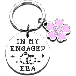 In My Engaged Era Keychain Newly Engaged Gifts for Her Bridal Shower Gifts Bachelorette Gifts for Bride Wedding Engagement Gift for Couples Fiance Bridesmaid Gifts for Friends Bestie Daughter Keyring