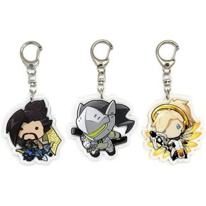 EBTY DREAMS Inc. - Set of 3 Overwatc Acrylic Keychain Hanzo, Mercy, Genji v2