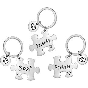 Xiahuyu Best Friend Keychain Friendship Gift Best Friend Forever Keychain Best Friend Gift Graduation Christmas Birthday Gift Best Friend Keychains Set of 3