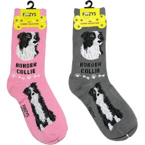Foozys Unisex Crew Socks | Canine/Dog Collection | Border Collie