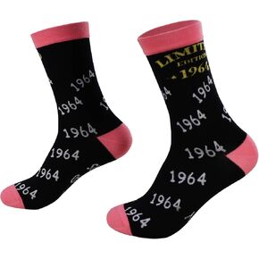 60th Birthday Socks for Women, Stitched Cotton Limited 1964 Socks for Mothers Day