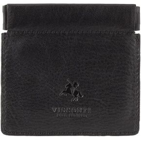 Visconti Mens Genuine Quality Small Italian Style Leather Coin Purse Pouch/Change Wallet or Key Holder (Brown)