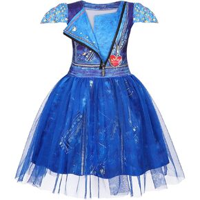 HenzWorld Princess Mal Costume for Girls Dress up Dragon Popular Musical Role Play Kids Fancy Party Tulle Outfit