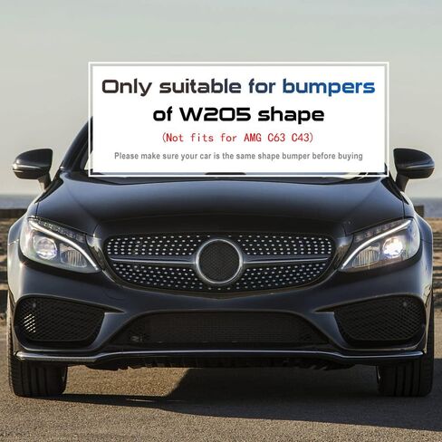 KUNGKIC for Benz C Class W205 C200L C180L 2015 2016 2017 2018 Fog Light Cover Trims Front Corner Mesh Grill Molding Side Air Vent Trim Sport Cool Exterior Decoration Accessories 4Pcs Black in Saudi Arabia