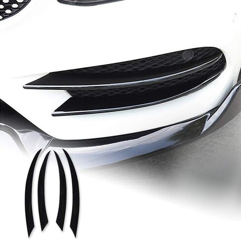 KUNGKIC for Benz C Class W205 C200L C180L 2015 2016 2017 2018 Fog Light Cover Trims Front Corner Mesh Grill Molding Side Air Vent Trim Sport Cool Exterior Decoration Accessories 4Pcs Black in Saudi Arabia