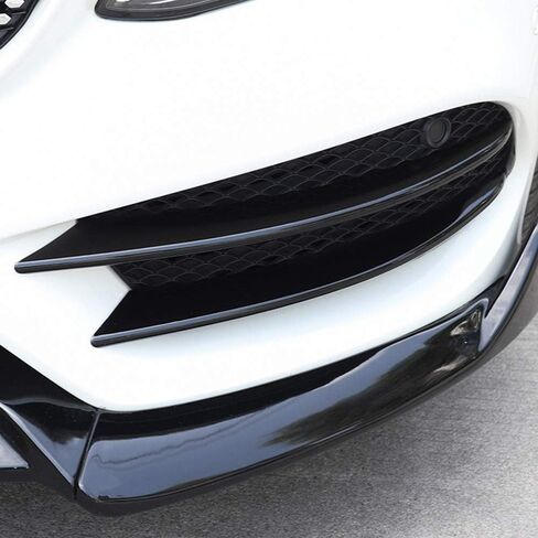KUNGKIC for Benz C Class W205 C200L C180L 2015 2016 2017 2018 Fog Light Cover Trims Front Corner Mesh Grill Molding Side Air Vent Trim Sport Cool Exterior Decoration Accessories 4Pcs Black in Saudi Arabia