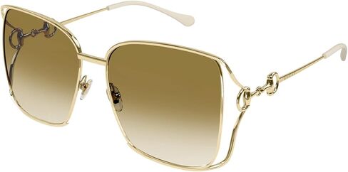 نظارة شمسية غوتشي GG1020S 004 للنساء لون ذهبي/بني متدرج مربعة الشكل 61 ملم in Kuwait