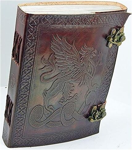 كتابة مجلة التنين الجلدية من MONTEXOO: دفتر رسم مذكرات الزنزانات والتنينات للرجال والنساء - 6 × 8 بوصة مع 220 صفحة ورق غير مبطن باللون البني in Kuwait