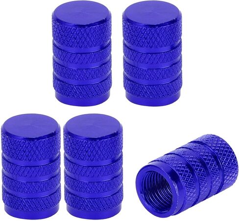 Tire Valve Stem Caps 11x17MM Car Wheel Valve Cap Aluminum Alloy Blue for Car Bike Motorcycle Truck Anti Crash Tyre Valve Stem Cover Valve Dust Cap Tire Valve Cap 5 Pcs in Saudi Arabia