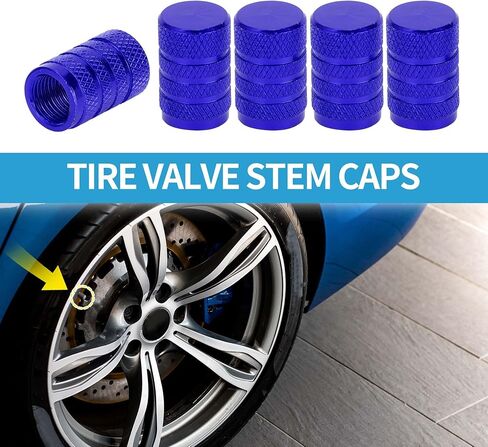 Tire Valve Stem Caps 11x17MM Car Wheel Valve Cap Aluminum Alloy Blue for Car Bike Motorcycle Truck Anti Crash Tyre Valve Stem Cover Valve Dust Cap Tire Valve Cap 5 Pcs in Saudi Arabia