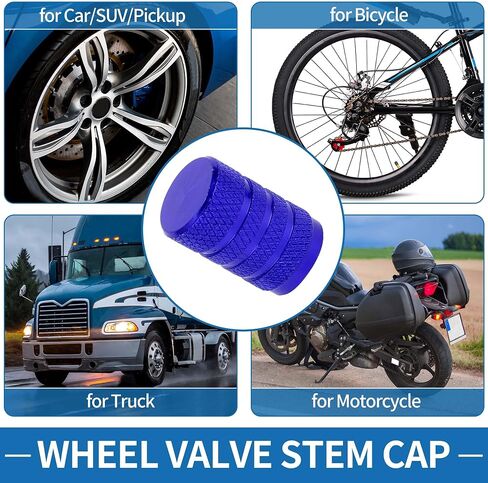 Tire Valve Stem Caps 11x17MM Car Wheel Valve Cap Aluminum Alloy Blue for Car Bike Motorcycle Truck Anti Crash Tyre Valve Stem Cover Valve Dust Cap Tire Valve Cap 5 Pcs in Saudi Arabia