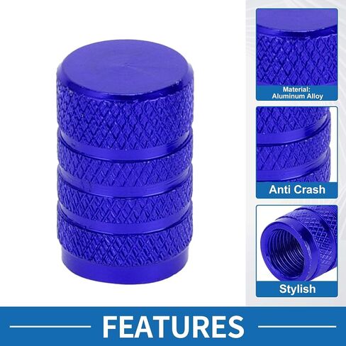 Tire Valve Stem Caps 11x17MM Car Wheel Valve Cap Aluminum Alloy Blue for Car Bike Motorcycle Truck Anti Crash Tyre Valve Stem Cover Valve Dust Cap Tire Valve Cap 5 Pcs in Saudi Arabia