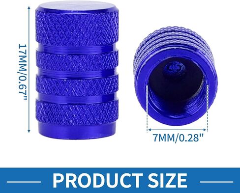 Tire Valve Stem Caps 11x17MM Car Wheel Valve Cap Aluminum Alloy Blue for Car Bike Motorcycle Truck Anti Crash Tyre Valve Stem Cover Valve Dust Cap Tire Valve Cap 5 Pcs in Saudi Arabia