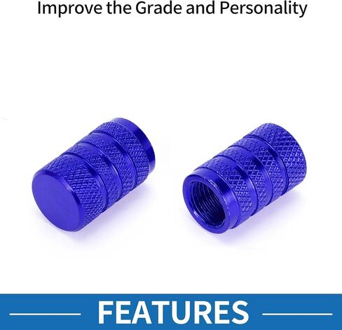 Tire Valve Stem Caps 11x17MM Car Wheel Valve Cap Aluminum Alloy Blue for Car Bike Motorcycle Truck Anti Crash Tyre Valve Stem Cover Valve Dust Cap Tire Valve Cap 5 Pcs in Saudi Arabia