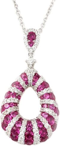 925 Sterling Silver Simulated Gemstones Teardrop Pendant Necklace in Kuwait