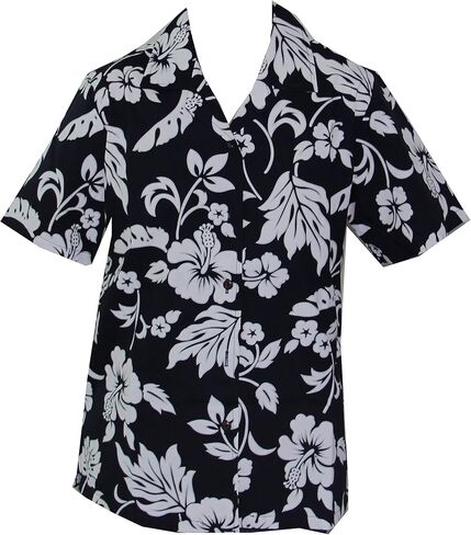 Made in Hawaii ! Women's Classic Hibiscus Flowers Hawaiian Aloha Camp Shirt in Kuwait