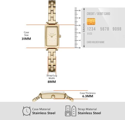 Skagen Women's Hagen Micro Two-Hand Gold Stainless Steel Watch in Kuwait