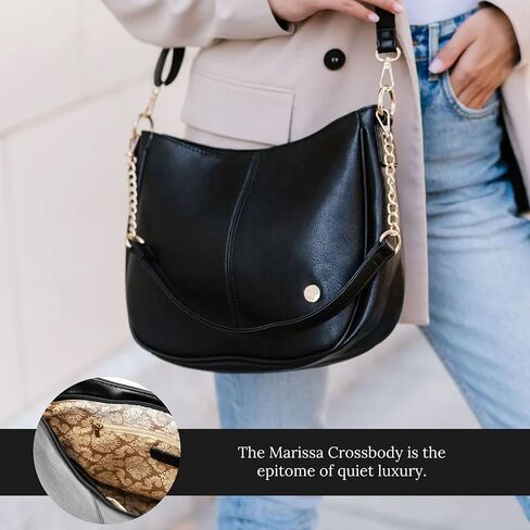 حقائب كروس عصرية + أنيقة للنساء - حقيبة كروس ماريسا سادل، كتف أو حقيبة يد من الجلد النباتي مع شريطين قابلين للتعديل in Kuwait
