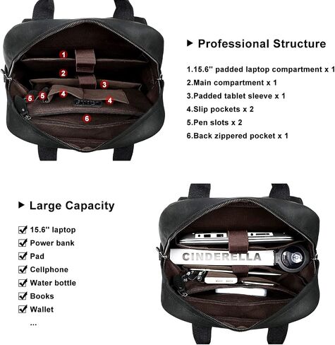 S-ZONE Men Genuine Leather Backpack Bag Vintage Casual Travel Daypack Multi Pockets Outdoor in Saudi Arabia
