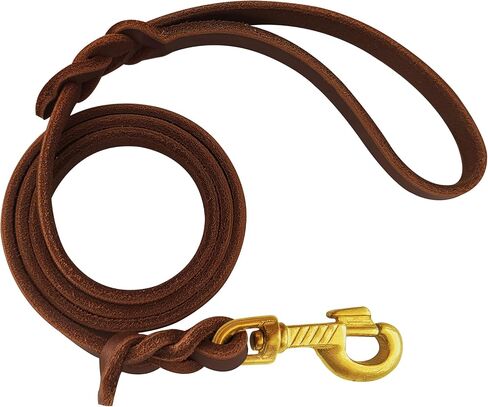 Leather Dog Leash 3ft Dog Leashes for Large Dogs Heavy Duty Training Leash for Medium/Small Dogs Soft Brown Leather Leash in Saudi Arabia