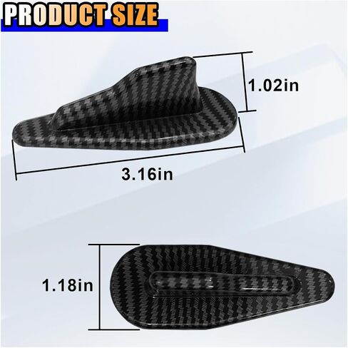 10PCS Car Diffuser Shark Fin Kit, Fin Roof Antenna, Shark Fins Spoiler Wing Kit Compatible with Spoiler Vortex Generator Roof Wing (Carbon Fiber Black) in Saudi Arabia