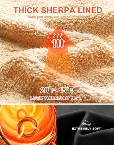 SANTINY Women's Fleece Sherpa Lined Sweatshirt Warm Winter Pullover Sweaters Cozy Thick Crewneck Sweatshirts with Pockets in Kuwait