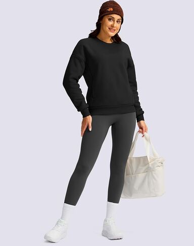 SANTINY Women's Fleece Sherpa Lined Sweatshirt Warm Winter Pullover Sweaters Cozy Thick Crewneck Sweatshirts with Pockets in Kuwait